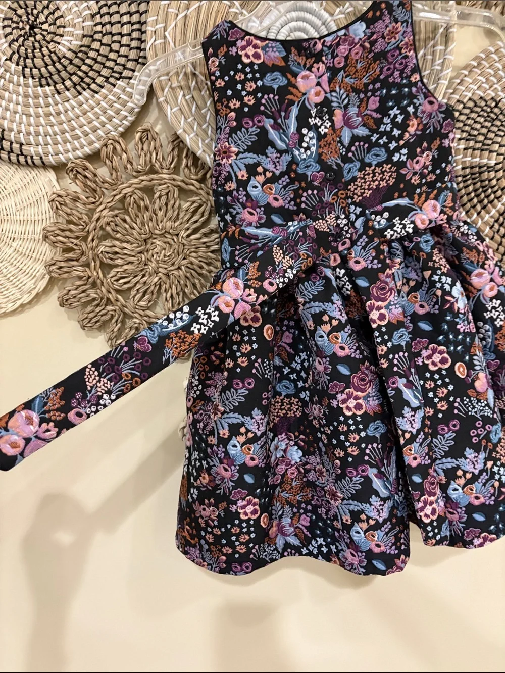 Dress Pippa & Julie Size 5 Floral Heavyweight tapestry like material Crinoline